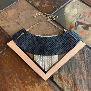 Wood and leather necklace